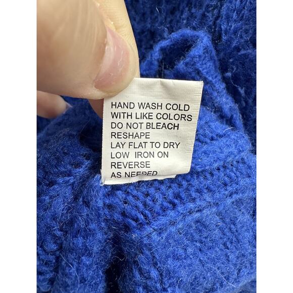 NY Collection Womens Sweater Size Petite Large Blue Knit - Picture 6 of 11